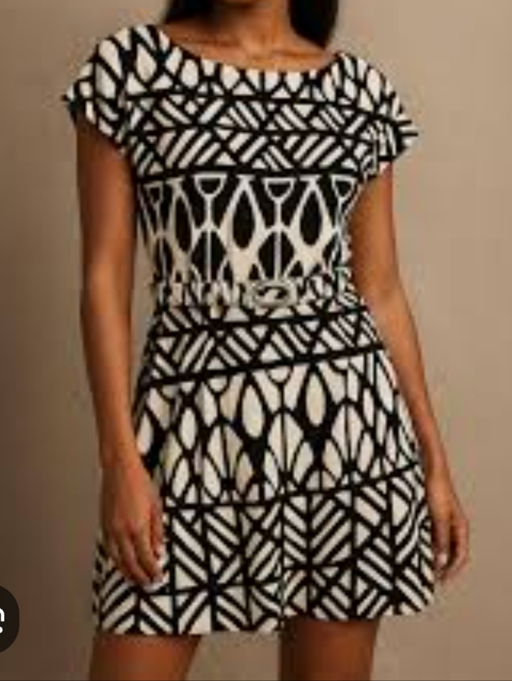 APT 9 dress Black & White Cool Pattern Stretchy Size L